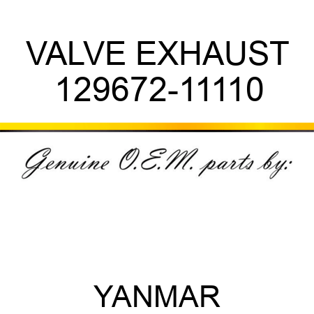 VALVE, EXHAUST 129672-11110