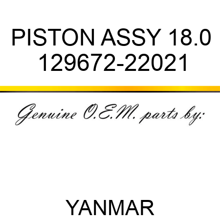 PISTON ASSY, 18.0 129672-22021
