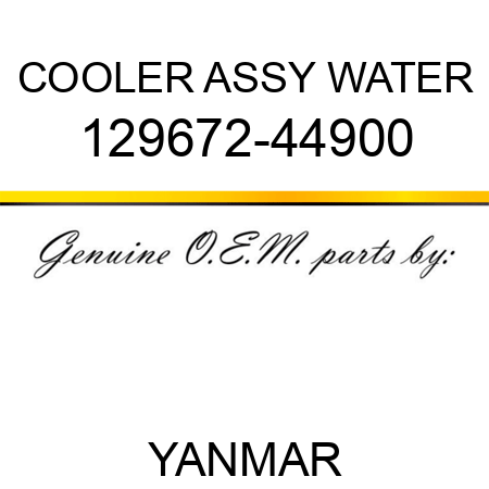 COOLER ASSY, WATER 129672-44900