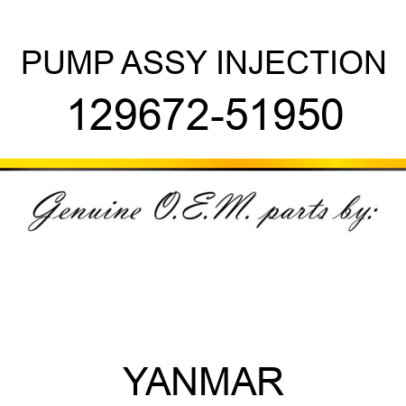 PUMP ASSY, INJECTION 129672-51950
