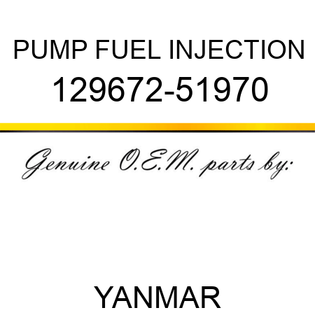 PUMP, FUEL INJECTION 129672-51970