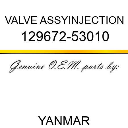 VALVE ASSY,INJECTION 129672-53010