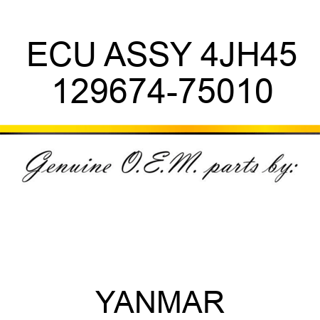 ECU ASSY, 4JH45 129674-75010
