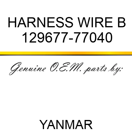 HARNESS, WIRE B 129677-77040