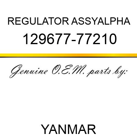 REGULATOR ASSY,ALPHA 129677-77210
