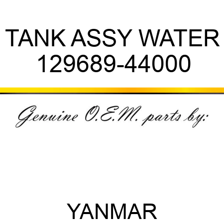 TANK ASSY, WATER 129689-44000