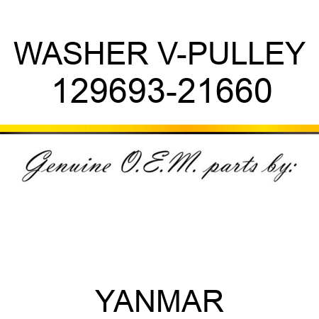 WASHER, V-PULLEY 129693-21660