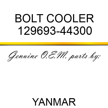 BOLT, COOLER 129693-44300