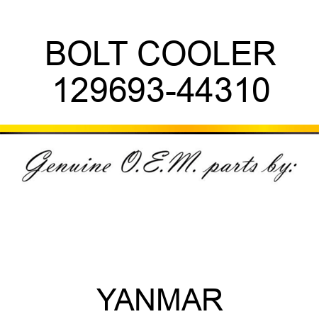 BOLT, COOLER 129693-44310