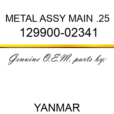METAL ASSY, MAIN .25 129900-02341