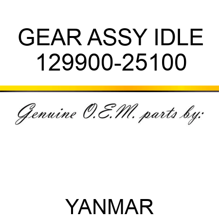 GEAR ASSY, IDLE 129900-25100