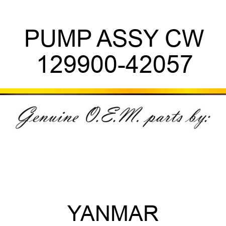 PUMP ASSY, CW 129900-42057