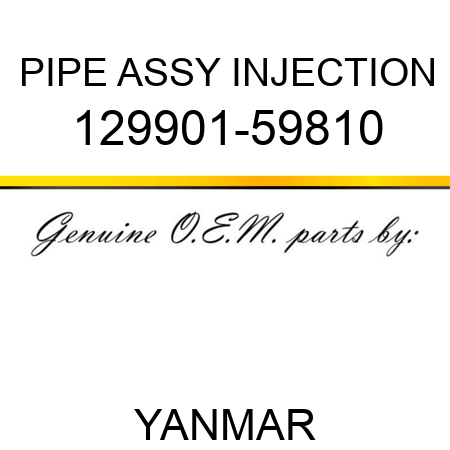 PIPE ASSY, INJECTION 129901-59810