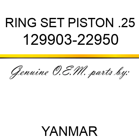 RING SET, PISTON .25 129903-22950