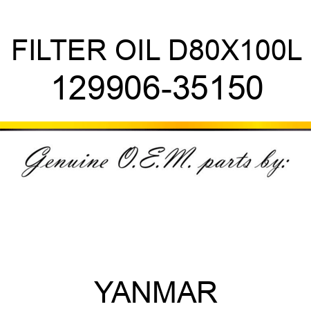 FILTER, OIL D80X100L 129906-35150