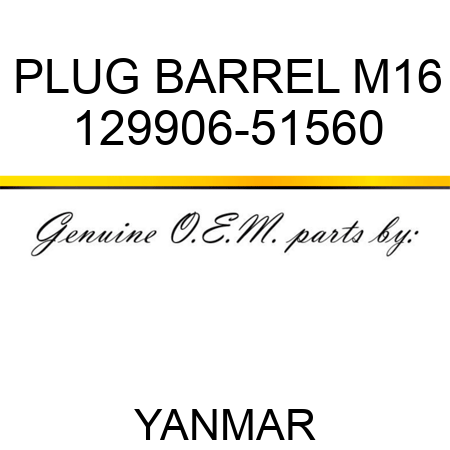 PLUG, BARREL M16 129906-51560