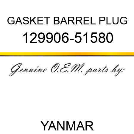GASKET, BARREL PLUG 129906-51580