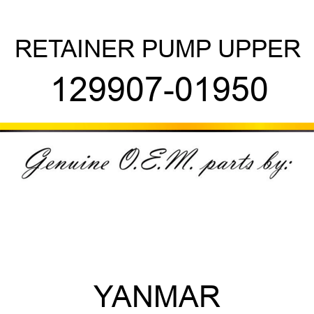 RETAINER, PUMP UPPER 129907-01950