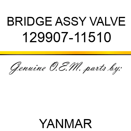 BRIDGE ASSY, VALVE 129907-11510