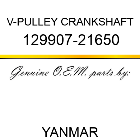 V-PULLEY, CRANKSHAFT 129907-21650