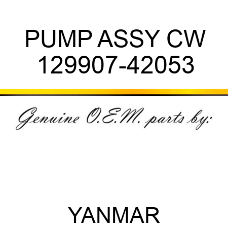 PUMP ASSY, CW 129907-42053