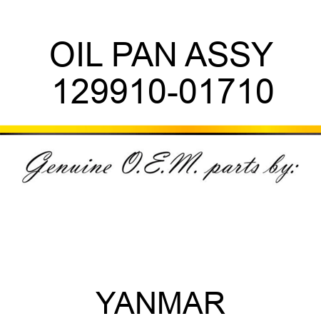OIL PAN ASSY 129910-01710