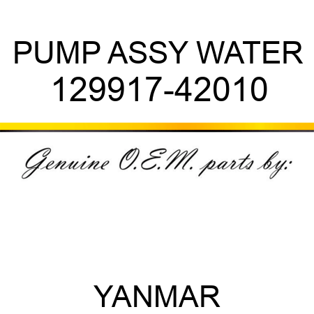 PUMP ASSY, WATER 129917-42010