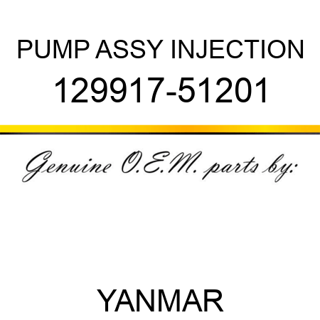 PUMP ASSY, INJECTION 129917-51201