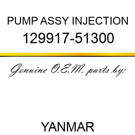 PUMP ASSY, INJECTION 129917-51300