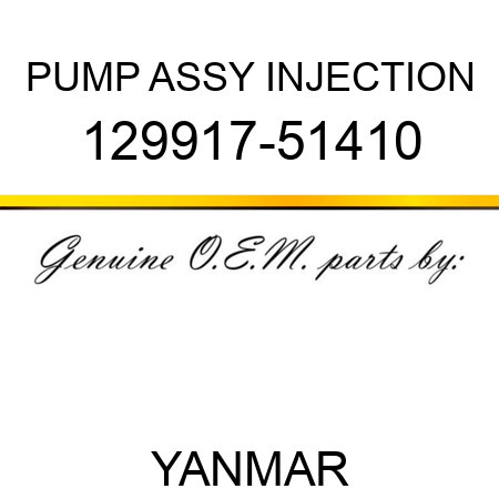 PUMP ASSY, INJECTION 129917-51410