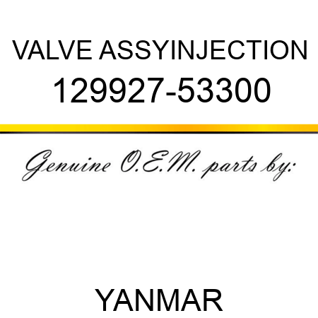 VALVE ASSY,INJECTION 129927-53300