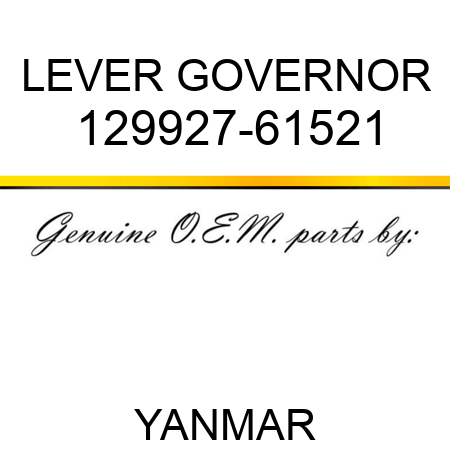 LEVER, GOVERNOR 129927-61521