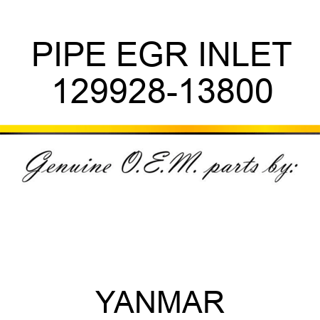 PIPE, EGR INLET 129928-13800