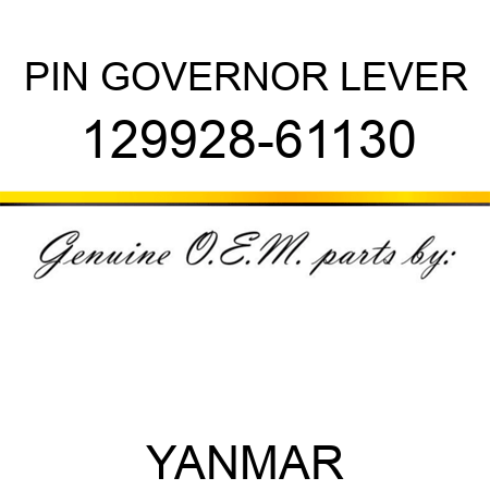 PIN, GOVERNOR LEVER 129928-61130