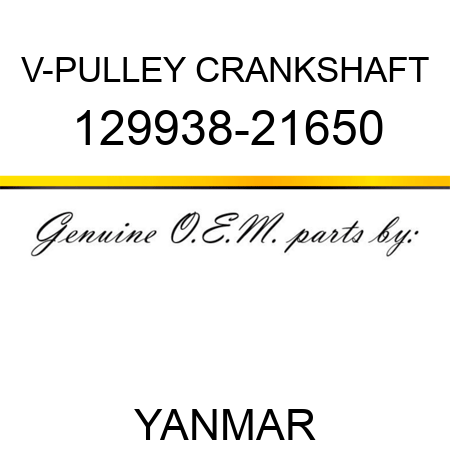 V-PULLEY, CRANKSHAFT 129938-21650