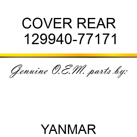 COVER, REAR 129940-77171