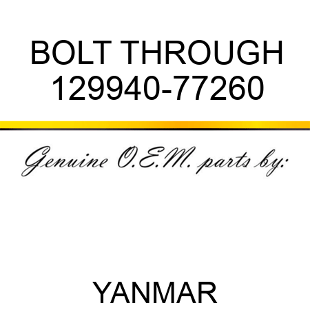 BOLT, THROUGH 129940-77260