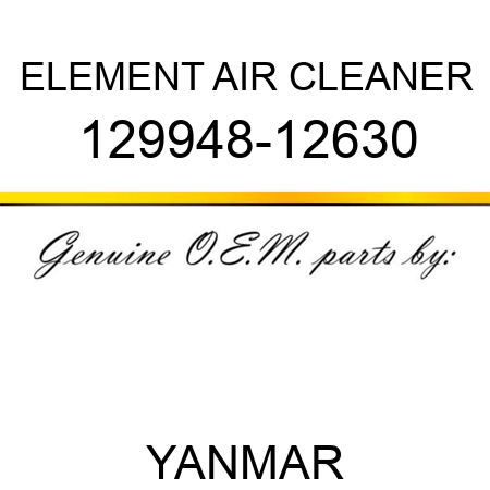 ELEMENT, AIR CLEANER 129948-12630