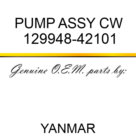 PUMP ASSY, CW 129948-42101