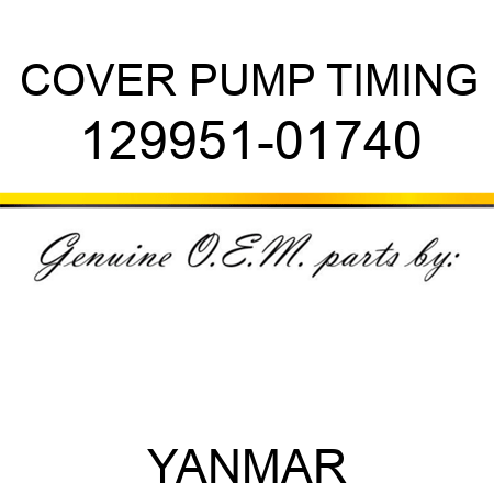 COVER, PUMP TIMING 129951-01740