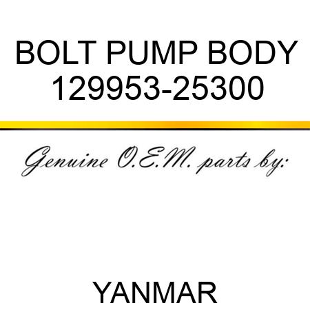 BOLT, PUMP BODY 129953-25300