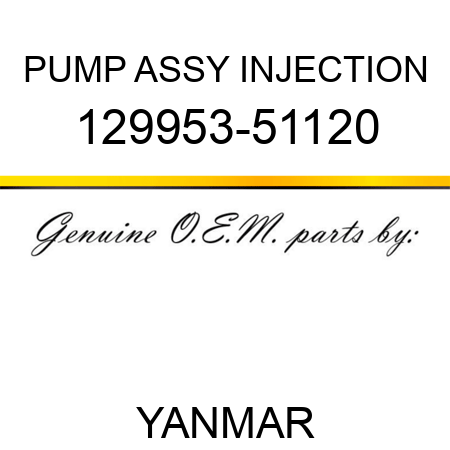 PUMP ASSY, INJECTION 129953-51120