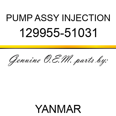 PUMP ASSY, INJECTION 129955-51031