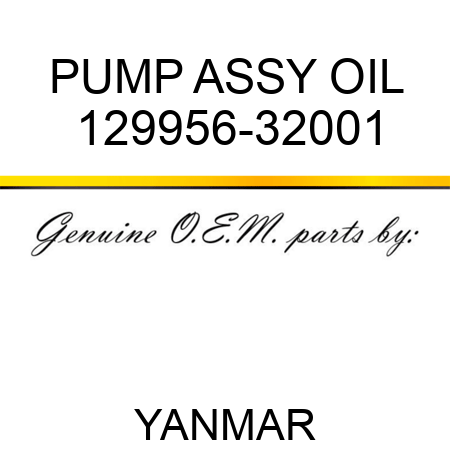 PUMP ASSY, OIL 129956-32001