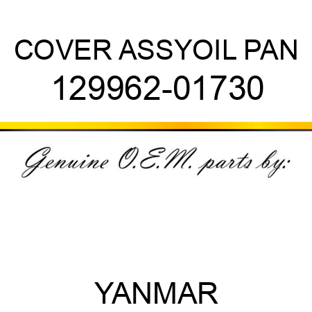 COVER ASSY,OIL PAN 129962-01730