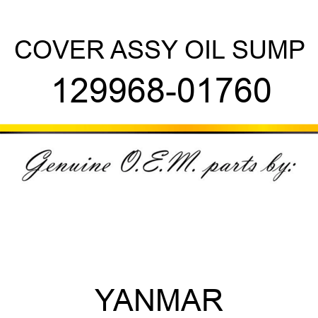 COVER ASSY, OIL SUMP 129968-01760