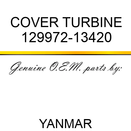 COVER, TURBINE 129972-13420