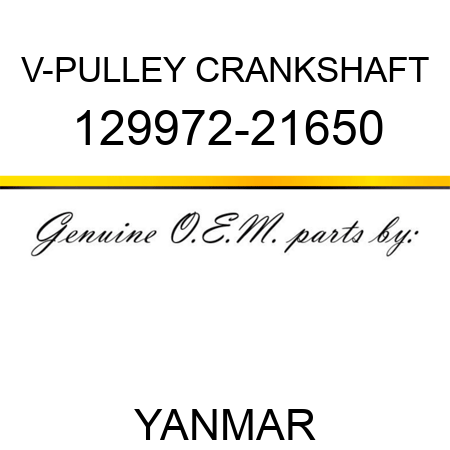 V-PULLEY, CRANKSHAFT 129972-21650