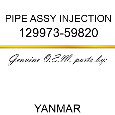 PIPE ASSY, INJECTION 129973-59820