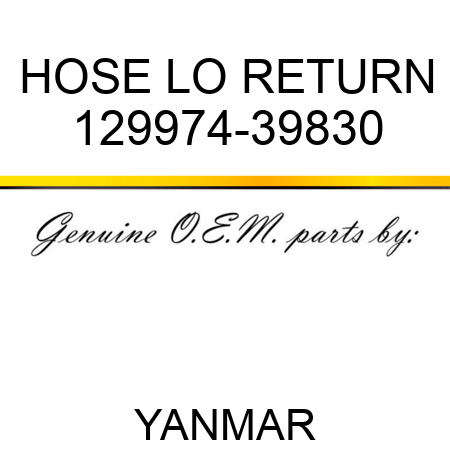 HOSE, LO RETURN 129974-39830
